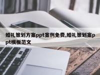 婚礼策划方案ppt案例免费,婚礼策划案ppt模板范文