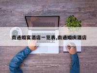 南通婚宴酒店一览表,南通婚庆酒店